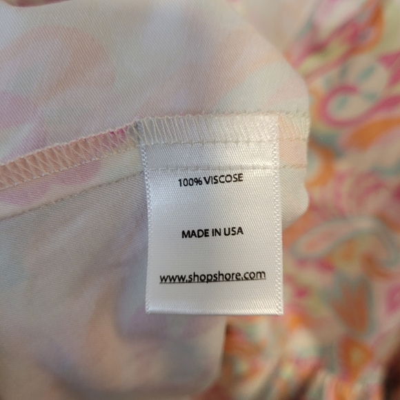 NWT Shore Brand "Sicily" Dress Pastel Paisley Women's Size Large Made in USA - Picture 9 of 14